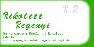 nikolett regenyi business card